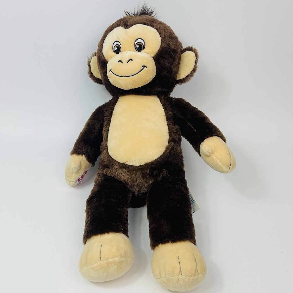 Build A Bear Smiley Brown Monkey Chimp Stuffed Animal Plush 18"  BABW